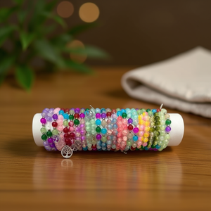 Braccialetto con Ciondolo Albero della Vita in Vetro, 24 Pezzi, Bracciali Artigianali alla Moda in Acciaio Inossidabile con Perline - Product Image 2