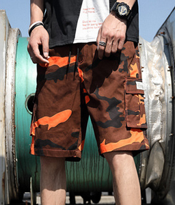 Short <span class=keywords><strong>cargo</strong></span> ample, surdimensionné, jambe droite, en coton, pour hommes, vêtement d'été multi-poches à cordon de serrage, nouvelle collection 2022 - Product Image 5