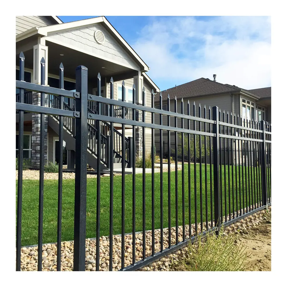 Out door front yard 6' * 8' wrought iron fence residential aluminum fence