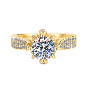 Anillo de eternidad apilable de moissanita color D, plata de ley 925 con baño de rodio, engaste de púas, corte brillante, moderno y deslumbrante - Product Image 1