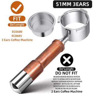 Portafiltro sin fondo de 51MM 2 orejas compatible con <span class=keywords><strong>Delonghi</strong></span> ECP3420/EC155/BCO430/EC260 - Product Image 4