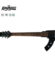 Solid Body Guitar with 6 <b>Strings</b> <b>Black</b> Color Featuring Maple Back/Side and Fingerboard - Product Image 3