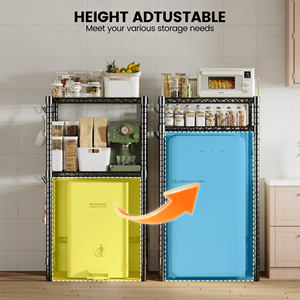 ชั้นวางของโลหะสำหรับตู้เย็นขนาดเล็ก ชั้นวางตู้เย็นและไมโครเวฟ ปรับความสูงได้ เหมาะสำหรับหอพัก ห้องครัว - Product Image 2