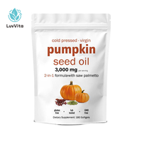 LUVVITA Huile de graines de citrouille en gélules, Capsules d'huile de graines de Palmier nain 3000mg, 300 gélules, Complément alimentaire à base de plantes