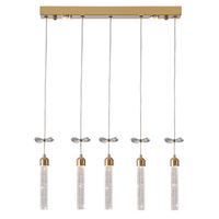 Luxe Led Table À Manger Cristal Villa Avancée Banquet Lustre Lumière Longue Barre pour Salon Hôtel Suspension Lampe