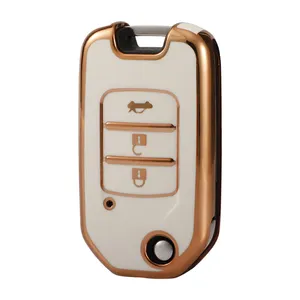Auto Remote Sleutel Cover Protect Tpu Houder Lederen Case Accessoires Sleutelhanger Shell Tas Voor Honda Accord CR-V Fit Crider Jade Xrv