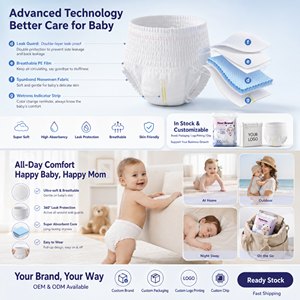 Pañales Desechables para Bebé con Protección 3D Contra Fugas, Núcleo de Alta Absorbencia, Cuidado Diario Infantil, Artículos Esenciales para Guardería, Talla S/M/L/XL, Venta al Por Mayor - Product Image 3