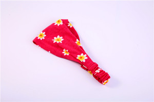 Colorido al por mayor de impresión de 100% poliéster anudada <span class=keywords><strong>banda</strong></span> de pelo girar elástico turbante diademas para chica - Product Image 2