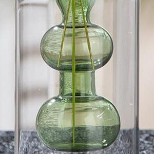 Paquete de 6 Jarrones Modernos de Mesa 'Bubbles' de Vidrio Verde Transparente, Altura 15 cm, Diámetro 7 cm (920939868) - Product Image 4