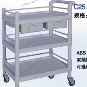Abs Medical <b>Trolley</b> Three Layer With Dual Drawers For Hospital Use Yc P44 640x456x858mm - Product Image 1