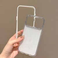 Coque de téléphone antichoc 3-en-1 couleur unie avec anneau en strass pour iPhone 18 Pro Max, 17/16 Pro, 15