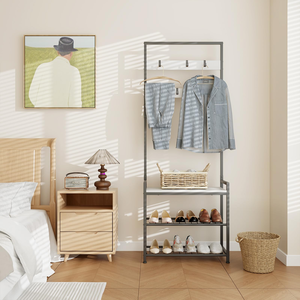 Assembled Metal Folding Coat Shoe <b>Rack</b> Multi Layer Coat Shoe Storage <b>Rack</b> Heavy Duty Multi Function Coat <b>Rack</b> - Product Image 5