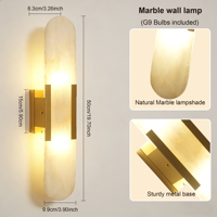 Appliques murales LED modernes en albâtre naturel pour l'intérieur, idéales pour les chambres d'hôtel