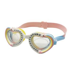 Lunettes de natation anti-buée couleur bonbon pour enfants équipement universel de dessin animé incrusté de diamants en gros - Product Image 4