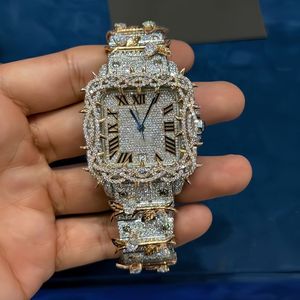 Montre mécanique en moissanite de qualité supérieure VVS, acier inoxydable, style hip-hop ice-out, cadran en cristal saphir, design sportif de luxe - Product Image 2