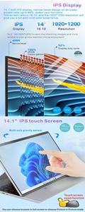 Máy tính xách tay màn hình cảm ứng 14inch 2 trong 1 cho công việc kinh doanh thắng 11 cho cá nhân - Product Image 6