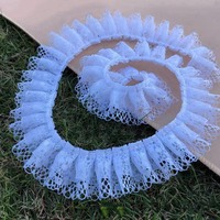 4cm bricolage couture Textile à volants dentelle tissu tricoté jouet artisanat vêtements robe décorative Polyester 2 couches plissé coupe dentelle