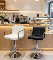 Chaise de bar ergonomique pour îlot de cuisine, tabouret de bar moderne et haut, pivotant et réglable, pour cafés