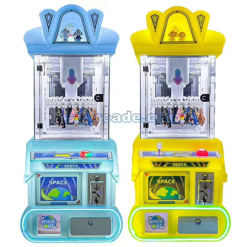 Muntautomaat Spellen Mini Clip Sticker Kaart Klem Kraan Machine Snoep Sleutelhanger Pluche Speelgoed Pop Custom Mini Clip Klauw Machine