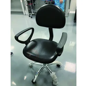 Black Blue Conductive Leather Cleanroom Antistatic ESD Chair