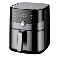Freidora de Aire Inteligente de Acero Inoxidable de 6L, Fácil de Limpiar, con Ventana Visible, Multifuncional, Sin Aceite, Saludable para el Hogar