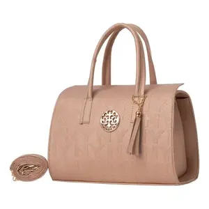 Sac fourre-tout en cuir véritable pour femme Fana Luciana, couleur or, fermeture à glissière, style élégant, utilisation en extérieur toute saison - Product Image 1