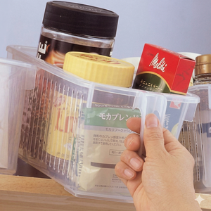 Compact Clear Pantry Kitchen Cabinet Organizer Handle Top <b>Shelf</b> Refrigerator Storage Bins <b>Basket</b> - Product Image 6