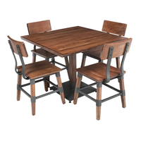 Tables et chaises de restauration rapide de style design industriel tout en couleur grise pour restaurants