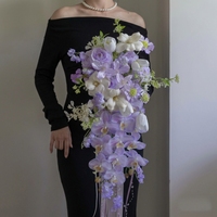 Bouquet de mariée très populaire – Bouquet de fleurs artificielles à tenir en main pour mariage, bouquet cascade goutte d'eau, fleur à tenir pour la mariée