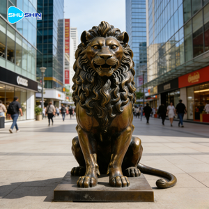 Sculptures de lion en bronze de l'artiste Cast, avec impression UV, électroplaquées, de forme irrégulière – Personnalisées, vives et <span class=keywords><strong>magnifiques</strong></span> pour les entrées extérieures - Product Image 3