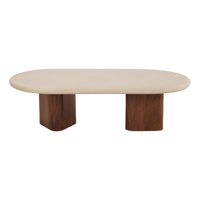 Table basse ronde en béton de base de peinture de noyer moderne pour les meubles de salon à la maison