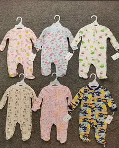 Grosir Romper Onesie Bayi Laki-laki Balita Katun Romper Anak Perempuan Lengan Panjang dengan Risleting Pakaian Luar Bibay