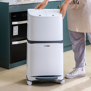 <span class=keywords><strong>Poubelle</strong></span> <span class=keywords><strong>de</strong></span> cuisine domestique double couche <span class=keywords><strong>poubelle</strong></span> classée en plastique avec couvercle - Product Image 4