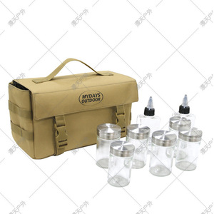 Mydays Outdoor Seasoning Bottle Storage Bag <b>Set</b> With Metal Lids For Camping Portable <b>Spice</b> <b>Jar</b> M Size - Product Image 1