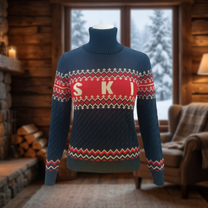 <b>Women's</b> <b>Christmas</b> Knit Sweater Turtleneck Jacquard Cable Pullover Winter Holiday <b>Jumper</b> - Product Image 1