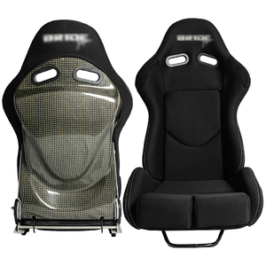 Eddystar Đen Khâu Thêu reclinable trở lại phần còn lại đua xe sợi carbon đua ghế - Product Image 1