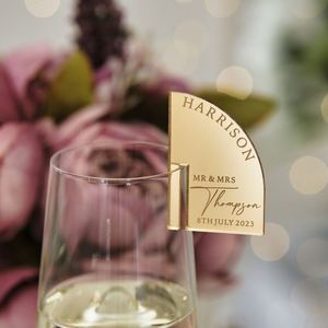 Étiquettes nominatives personnalisées en acrylique gravées au laser, breloques de vin DIY pour faveurs de mariage, décorations de table, marque-places, numéros, faible MOQ, pour boissons - Product Image 3