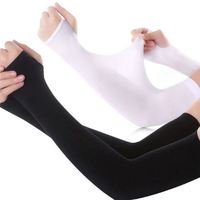 Nuevos guantes largos Protección UV Protector de manos Mangas de brazo Protector solar de seda helada Mujeres Deportes al aire libre Mangas de medio dedo R1279