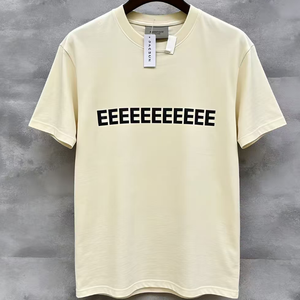 T-shirt da <span class=keywords><strong>uomo</strong></span> Fear con stampa 3D, a maniche corte, estiva, per coppie, di marca trendy, con motivo a lettere americane. - Product Image 2