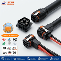 Connecteurs de moto électrique mâle/femelle 80A/160A, puissance 600V, prise de panneau verrouillable 4+10, contact en laiton, boîtier en nylon