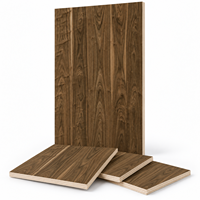 Panneaux muraux en contreplaqué recouvert de placage noyer cacao foncé Jinbase W-HT-404, qualité E0, 1220x2440mm, noyau en mousse, bois de noyer.