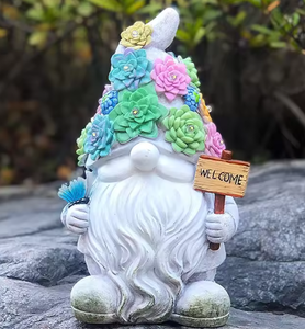 批发定制高品质树脂户外装饰搞笑矮人灯笼太阳能灯花园侏儒雕像 - Product Image 6