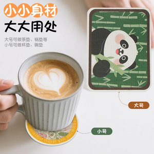 Sous-verres en coton de pulpe de bois, petites et grandes tailles, pour tasses et casseroles, absorbants, biodégradables, pour la cuisine - Product Image 1
