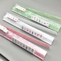 Rak Mahjong Lipat Amerika Motif Cangkang Kura-Kura dengan Penggeser - Rak Mahjong Akrilik untuk Ubin 32mm/36mm - Rak Jumbo Mewah