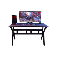 G7 Table de jeu ergonomique avec LED Cadre en acier épais Surface en MDF Bordure de bureau arrondie Design moderne Hauteur réglable