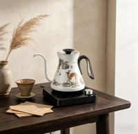 Bouilloire à café électrique intelligente à bec flexible 0,8 L, température réglable, pour thé et eau (pour préparation manuelle)