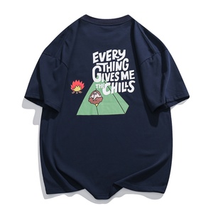Camiseta de Manga Corta para Hombre, Marca Americana de Moda, para Camping, Verano, Holgada, de Poliéster/Algodón, Secado Rápido, Transpirable - Product Image 3
