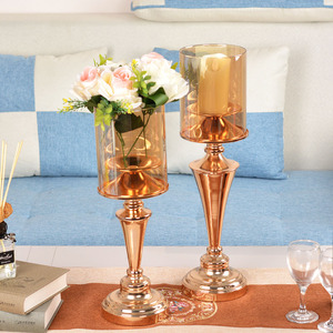 Metal caliente de oro sostenedor de vela decoración <span class=keywords><strong>Bar</strong></span> Hotel mesa de comedor, café decoración romántica sostenedor de vela - Product Image 2