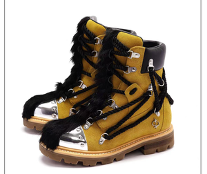 Preventa de las Nuevas Botas Mohawk Mardi con Cordones Estilo Crazy Lace-up. Zapatos de Plataforma de Piel Sintética de Caña Alta, Diseño Original de Moda para Invierno - Product Image 1