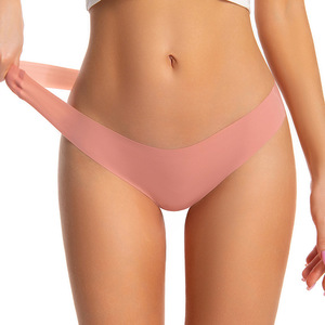 Seamless Underwear Soft No Show <b>Stretch</b> Bikini Invisibles Hipster V Cut Panties Breathable Silk Touch Briefs Panty XL - Product Image 1